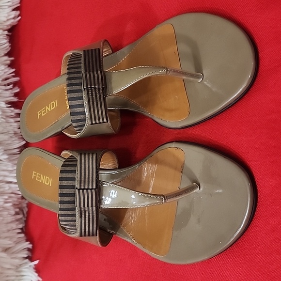 Fendi Women's Brown and Black Sandals - Picture 1 of 11